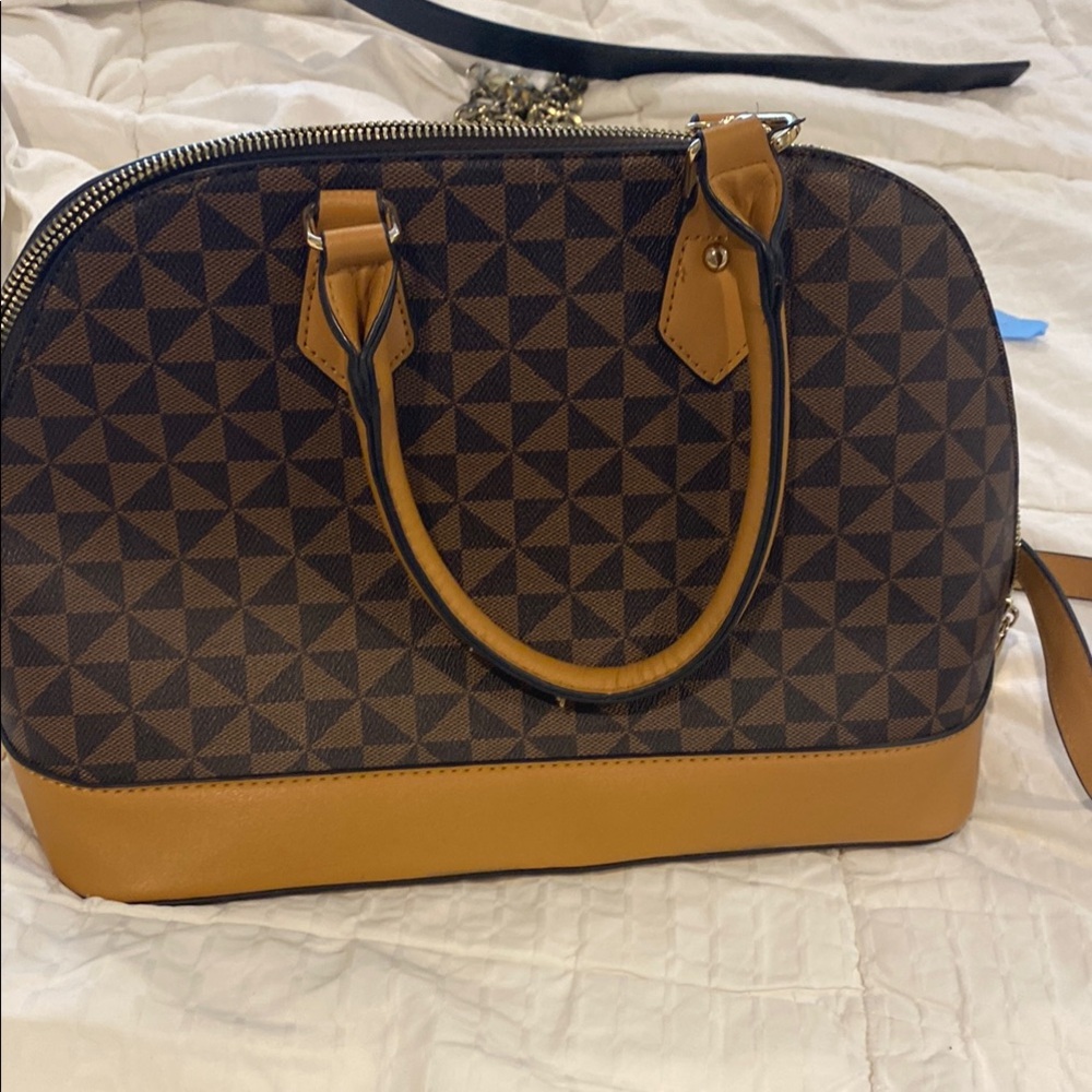 Stylish Brown Geometric Women's Handbag